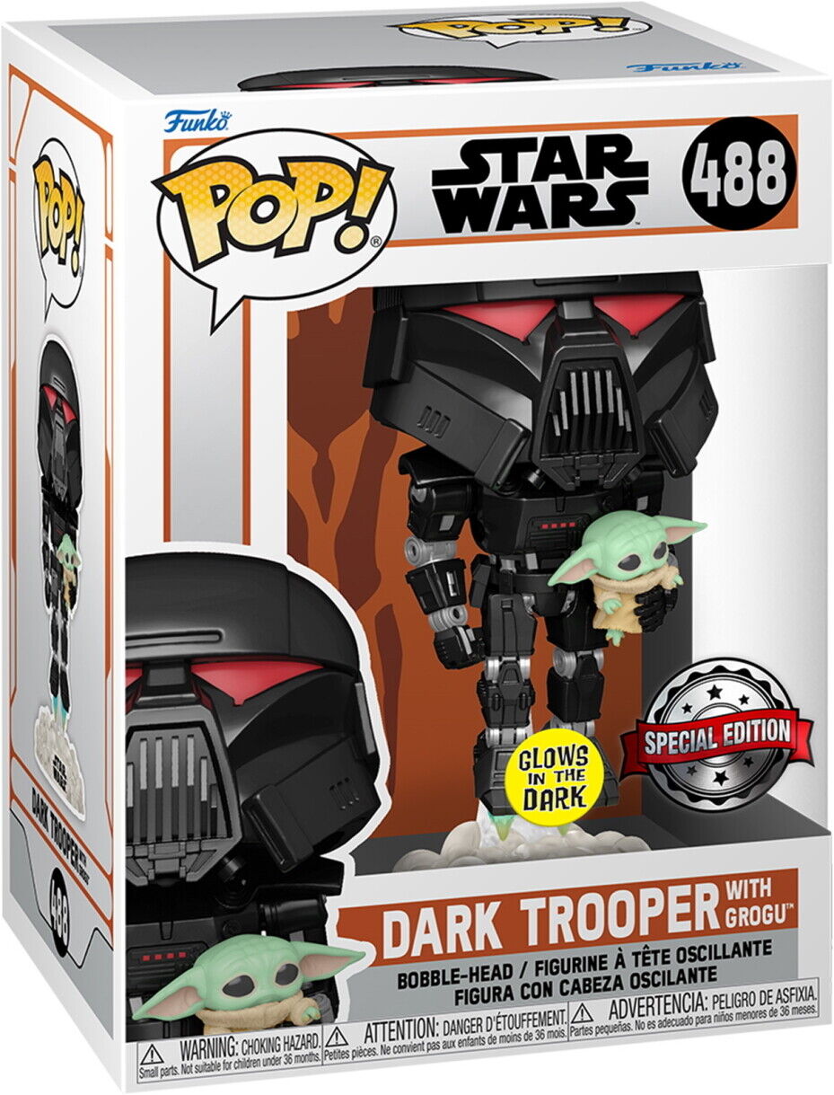 Star Wars: Mandalorian POP! Vinyl Figure Dark Trooper w/Child(GW) 9 cm